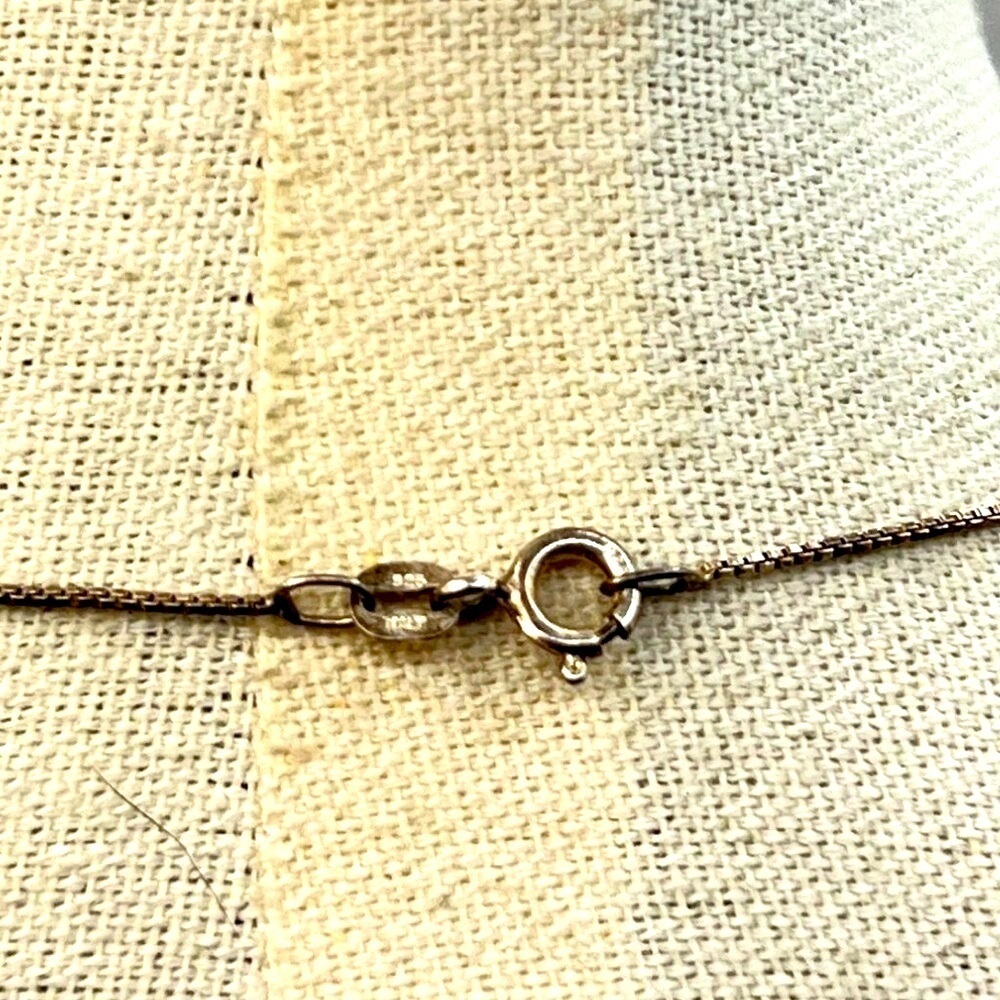 Italian 925 Sterling Necklace With Sterling Cubic Zirconia Solitaire Pendant. - Picture 6 of 10